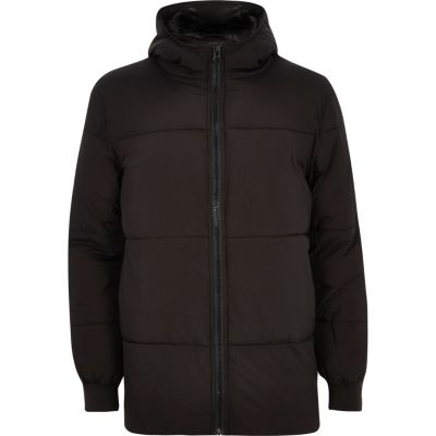 Black casual padded winter coat